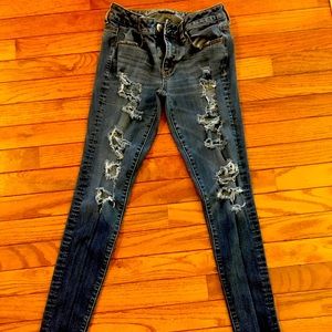 American Eagle ripped jeggings size 4